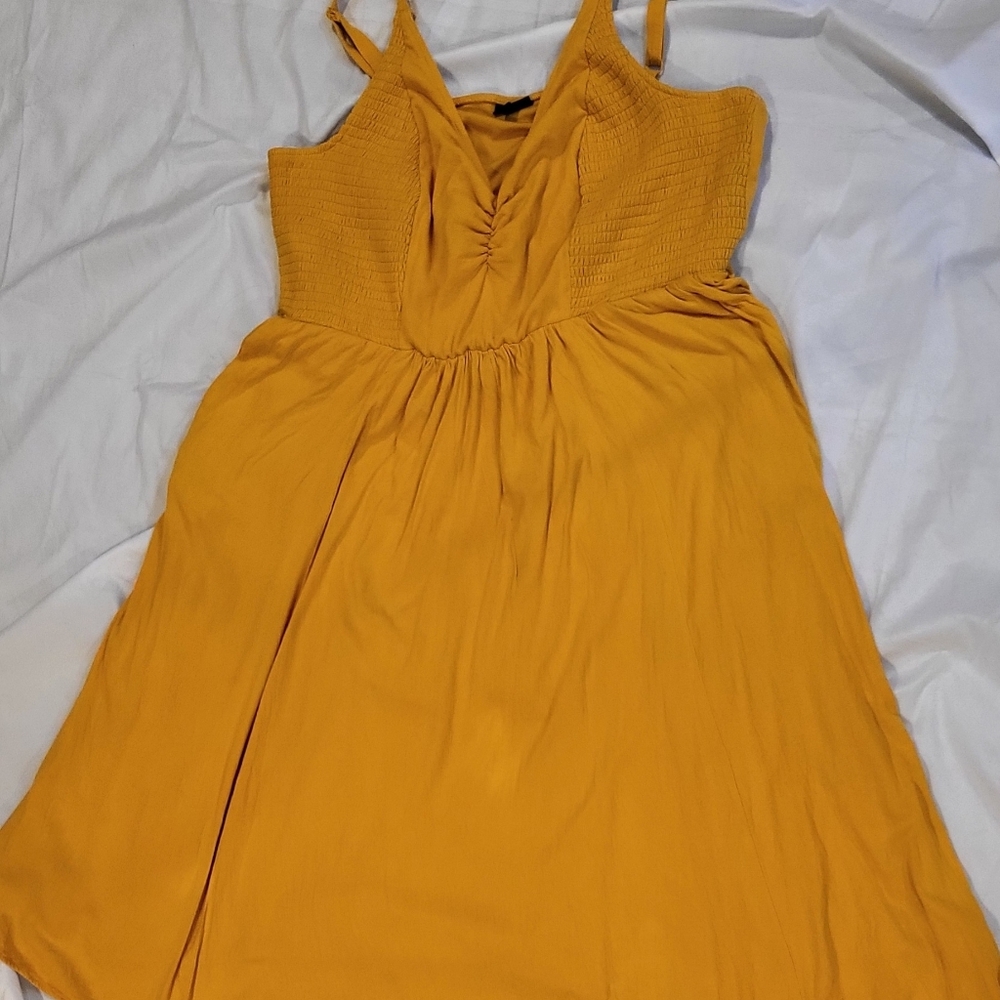 Torrid Yellow Smocked Sundress Sleeveless Mini